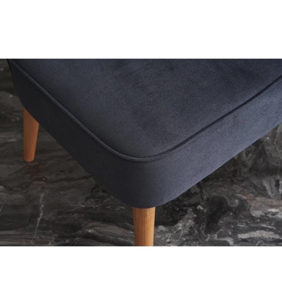 Ohrensessel, Anthrazit, Gestell aus Buchenholz, Stoff aus Polyurethan, Acryl und Polyester