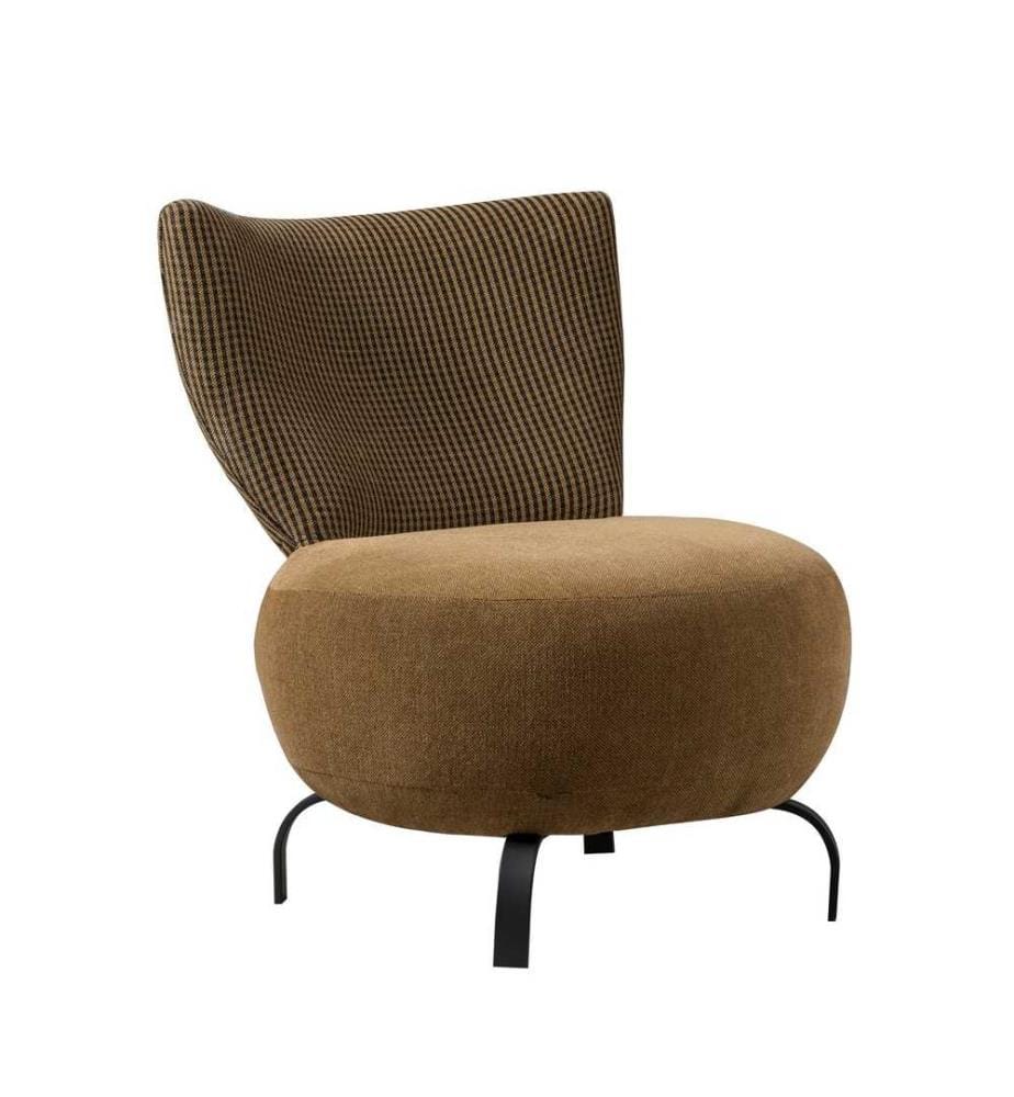 Ohrensessel, Senf, Gestell aus Hainbuchenholz, Chenille-Stoff