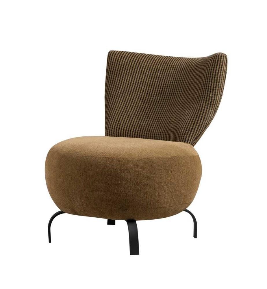 Ohrensessel, Senf, Gestell aus Hainbuchenholz, Chenille-Stoff
