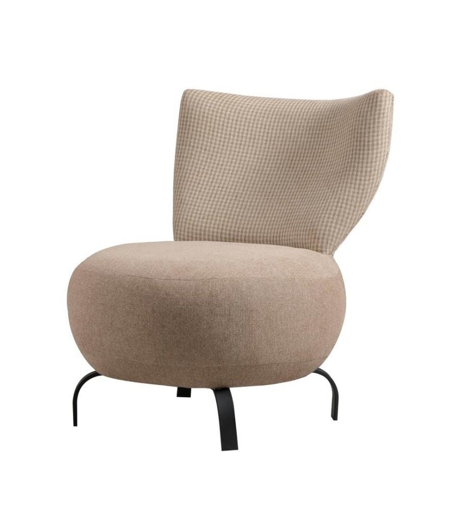 Ensemble de chaises à oreilles, crème, cadre en bois de charme, tissu chenille