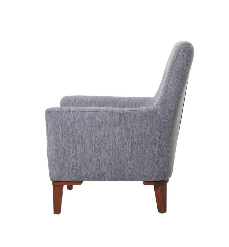 Wing Chair, gris, structure en bois de charme, tissu polyester