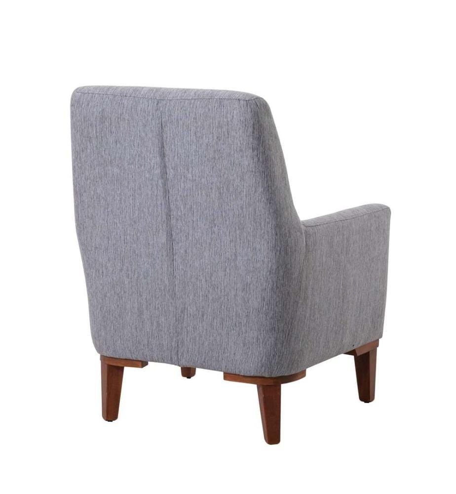 Wing Chair, gris, structure en bois de charme, tissu polyester