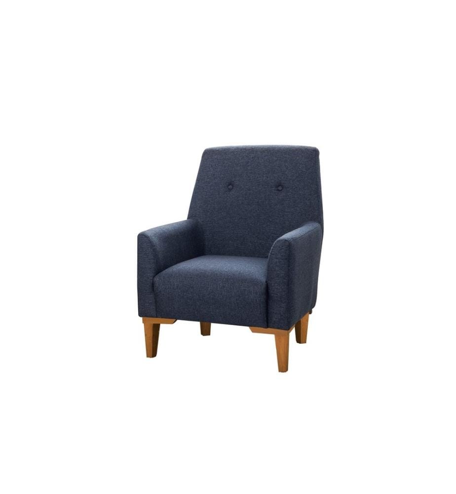 Ohrensessel, Dunkelblau, Kiefer Atlantic, Gestell: Hainbuche & Tanne, Stoff: 100% Polyester
