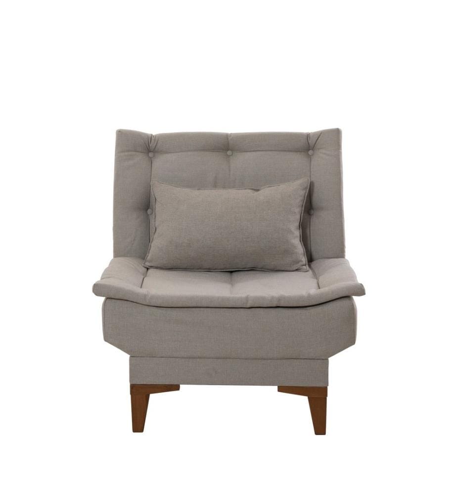 Wing Chair, crème, structure en hêtre, tissu polyuréthane - acrylique