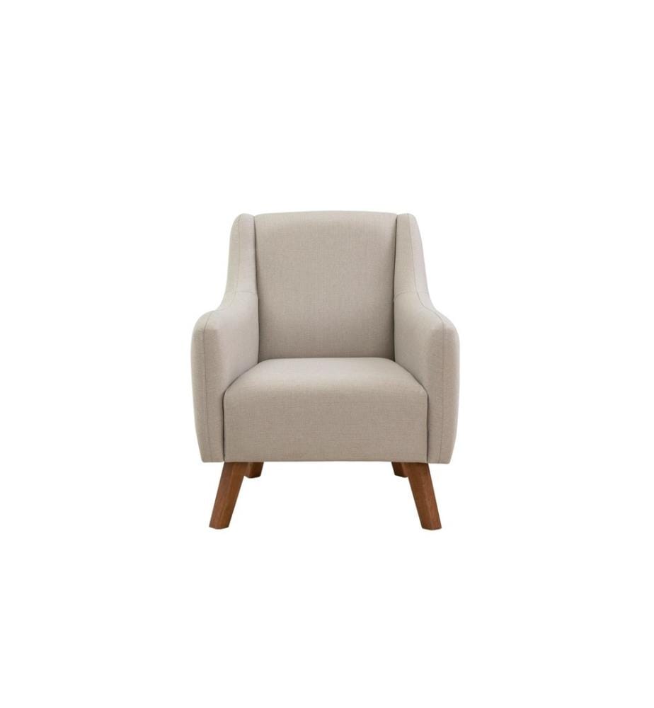 Sedia ad ala, Crema, Struttura: Legno di faggio, Tessuto: Tessuto 100% lino