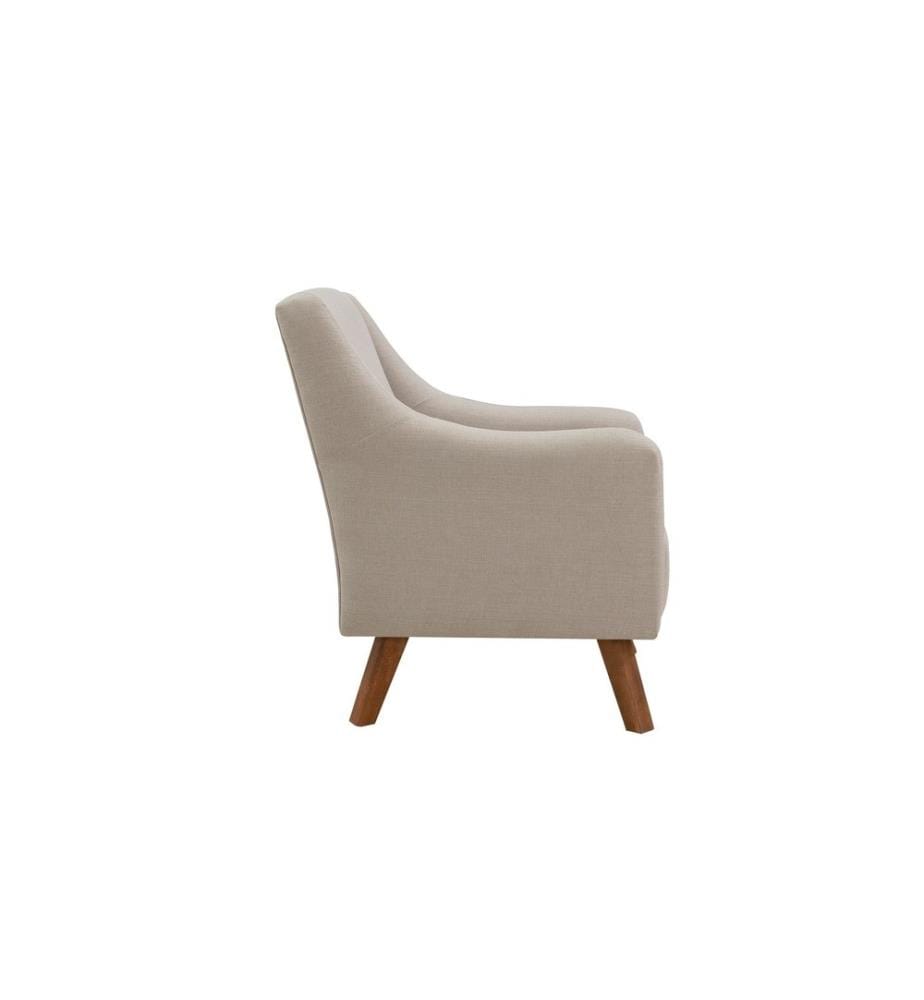 Sedia ad ala, Crema, Struttura: Legno di faggio, Tessuto: Tessuto 100% lino
