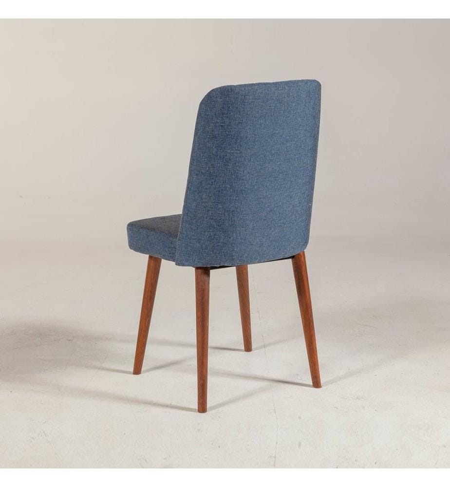 Sedia, Noce blu scuro, pannello di particelle rivestito di melamina, materiale in tessuto di velluto