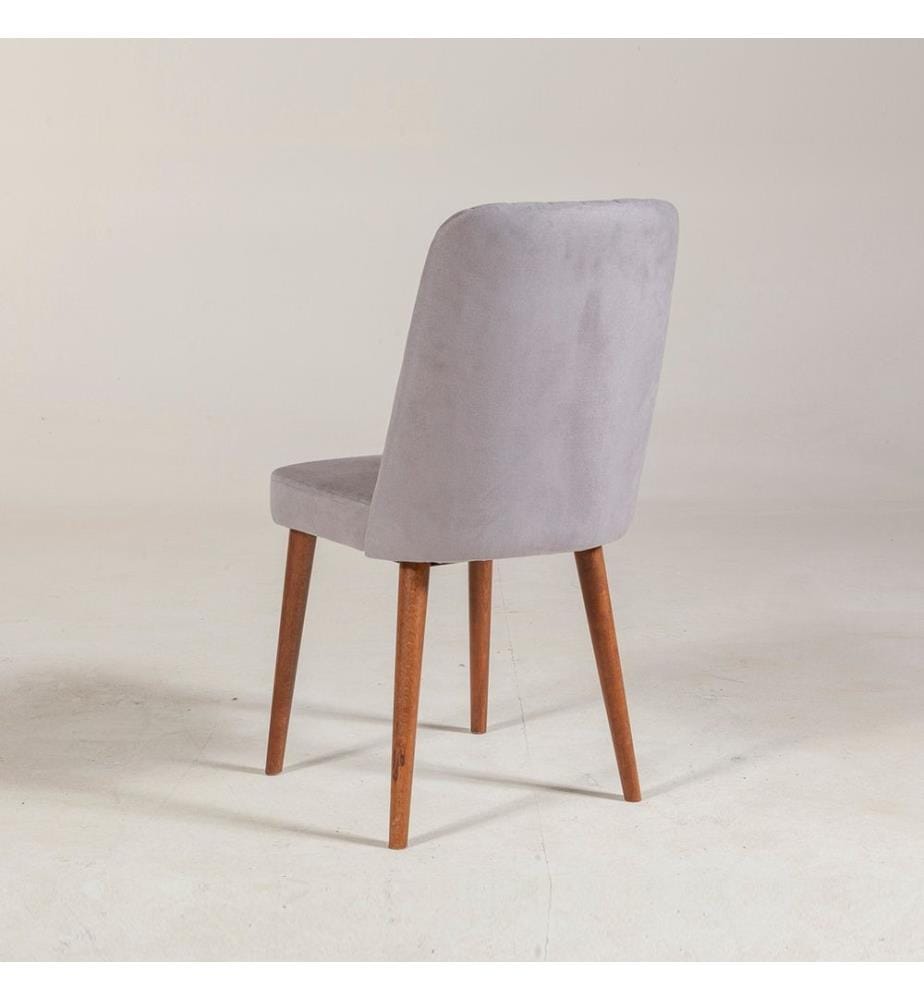 Sedia, Noce Soho, pannello in particelle rivestito in melamina, materiale in tessuto di velluto