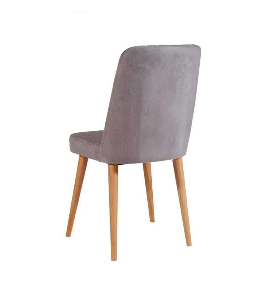 Sedia, Atlantic Pine Grey, pannello di particelle rivestito in melamina, materiale in tessuto di velluto