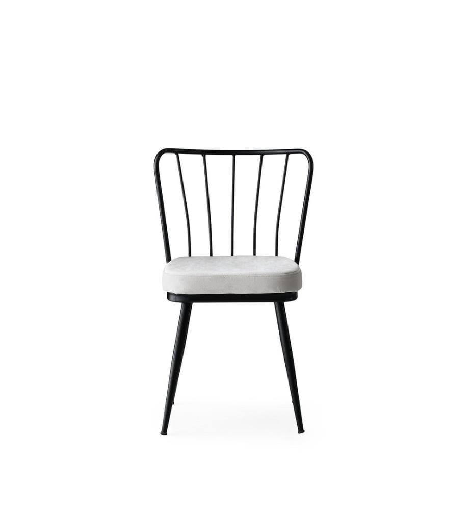 Ensemble de chaises, 2 pièces, noir, structure métallique, tissu velours - assise en panneaux de particules mélaminés