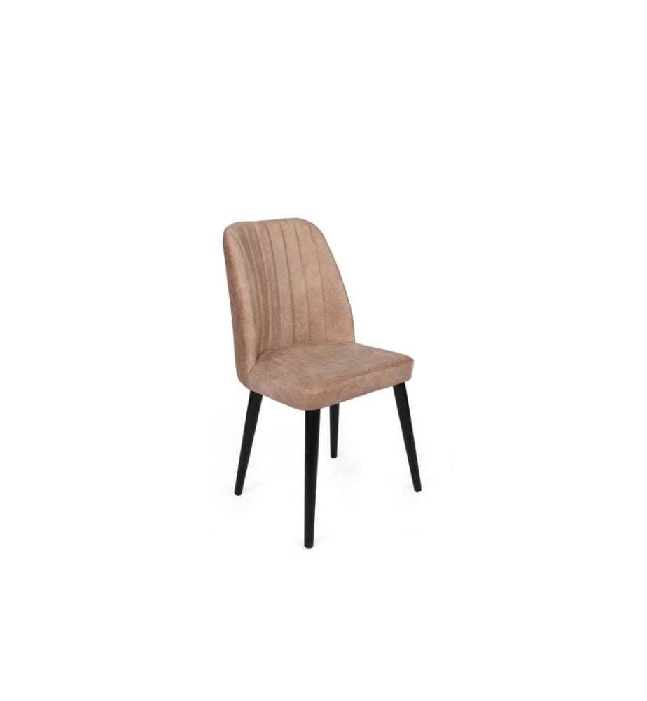 Set di sedie , 4 pezzi, Beige, Nero, Struttura: Metallo , Seduta: Tessuto di velluto