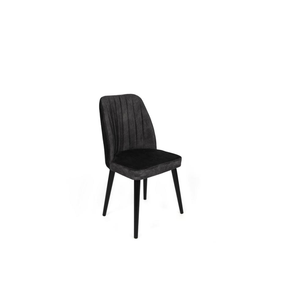 Set di sedie , 4 pezzi, Antracite, Nero, Struttura: Metallo , Seduta: Tessuto di velluto
