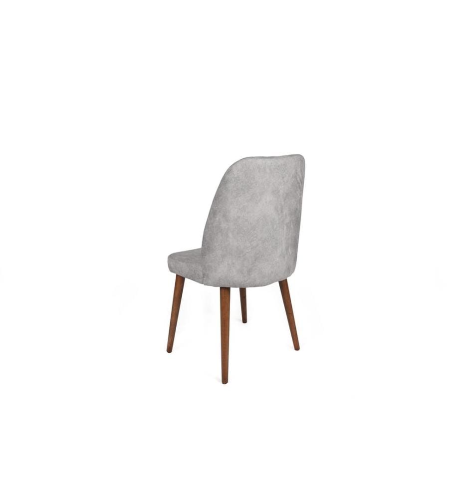 Set di sedie , 4 pezzi, Grigio, Noce, Struttura: Metallo , Seduta: Tessuto di velluto