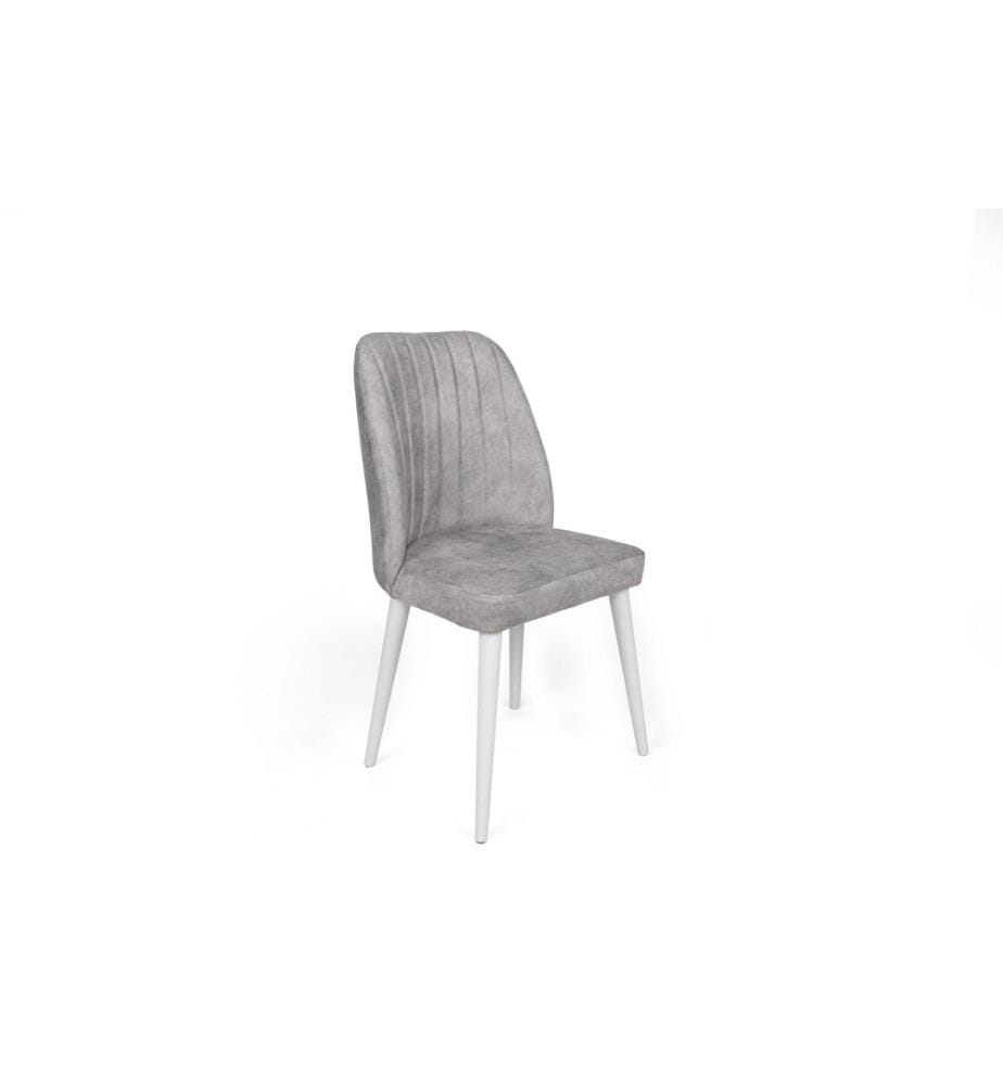 Set di sedie , 4 pezzi, Grigio, Bianco, Struttura: Metallo , Seduta: Tessuto di velluto