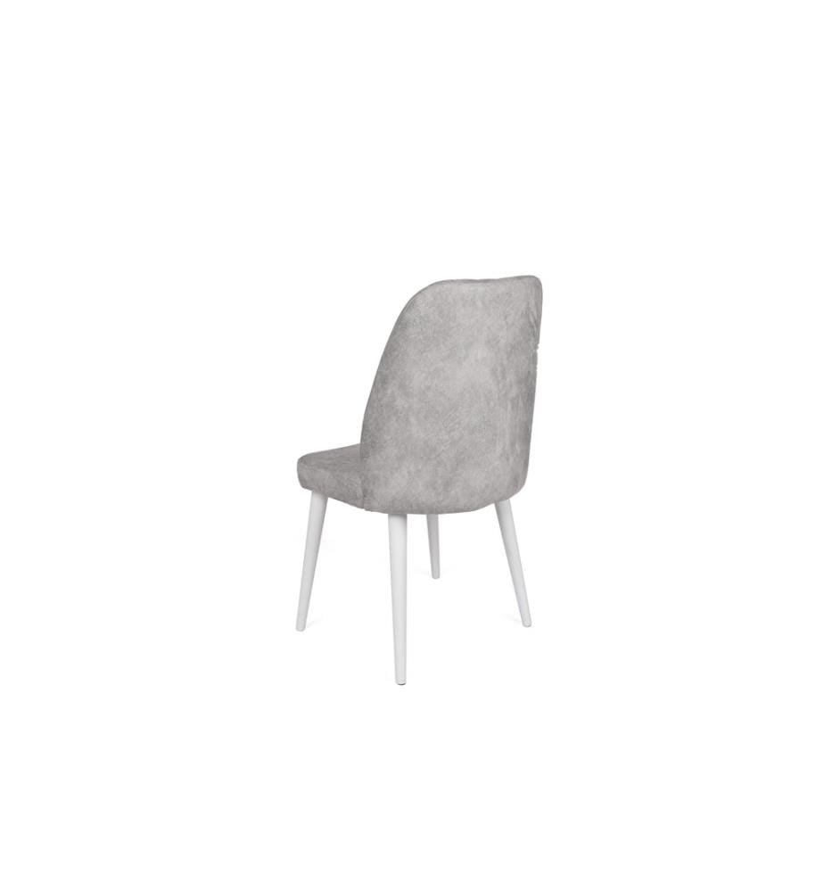 Set di sedie , 4 pezzi, Grigio, Bianco, Struttura: Metallo , Seduta: Tessuto di velluto