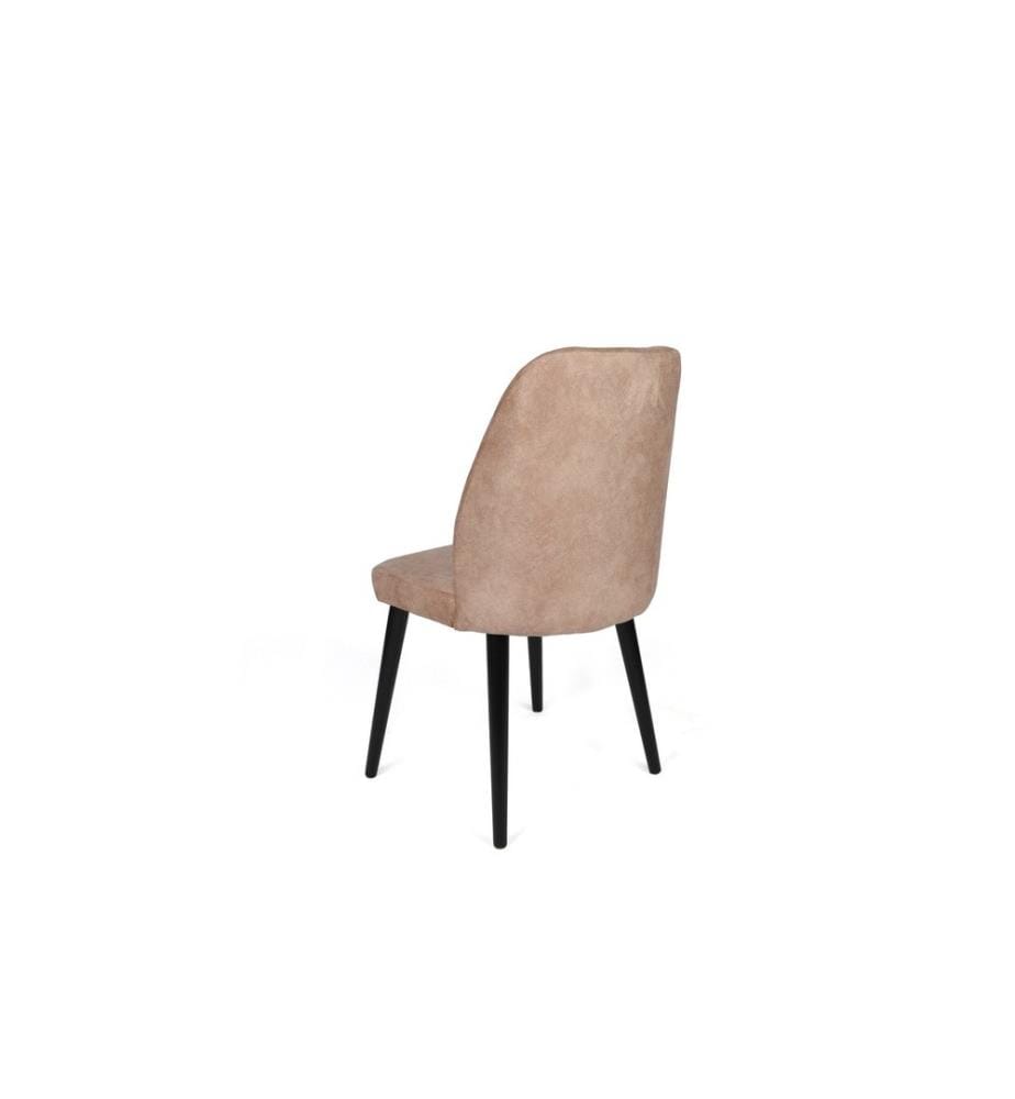Set di sedie , 4 pezzi, Visone, Nero, Struttura: Metallo, Seduta: Tessuto di velluto