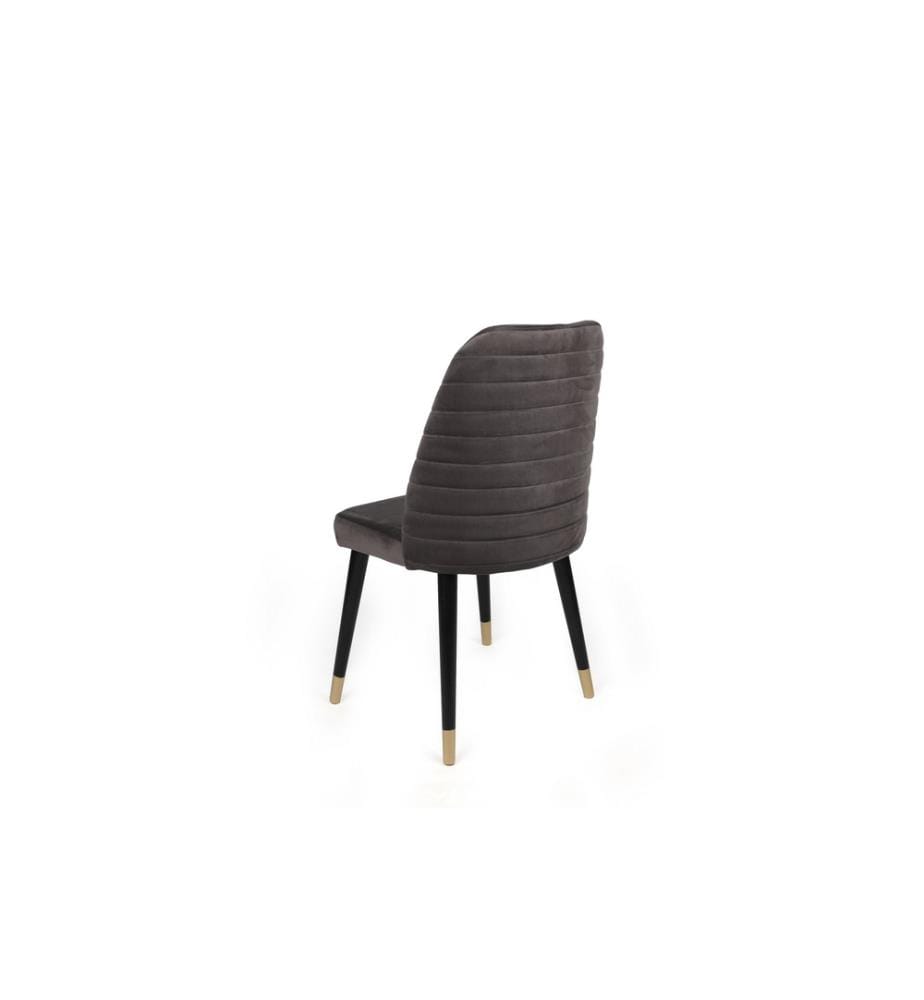 Set di sedie , 4 pezzi, Antracite, Nero, Oro, Struttura: Metallo, Seduta: Tessuto di velluto
