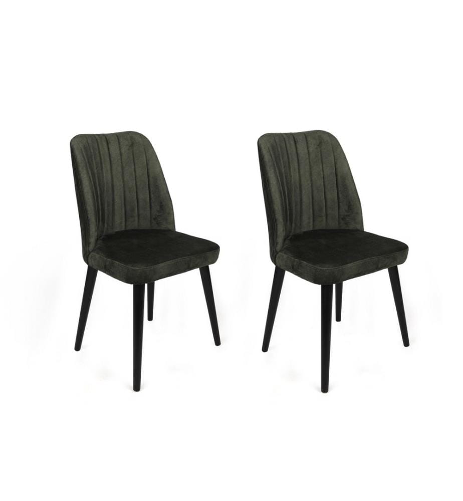 Set di sedie , 2 pezzi, Khaki, Nero, Struttura: Metallo , Seduta: Tessuto di velluto