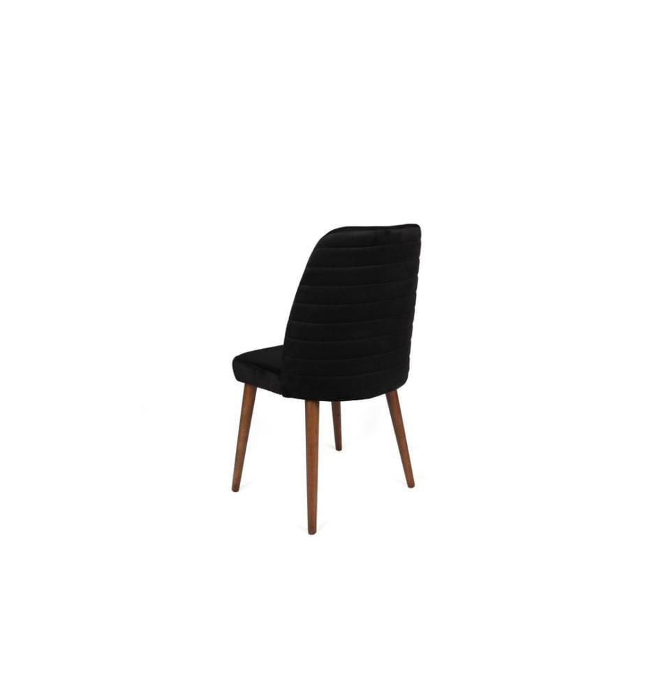 Set di sedie , 2 pezzi, Nero, Noce, Struttura: Legno, Seduta: Tessuto di velluto, Schienale: Metallo - Tessuto di velluto