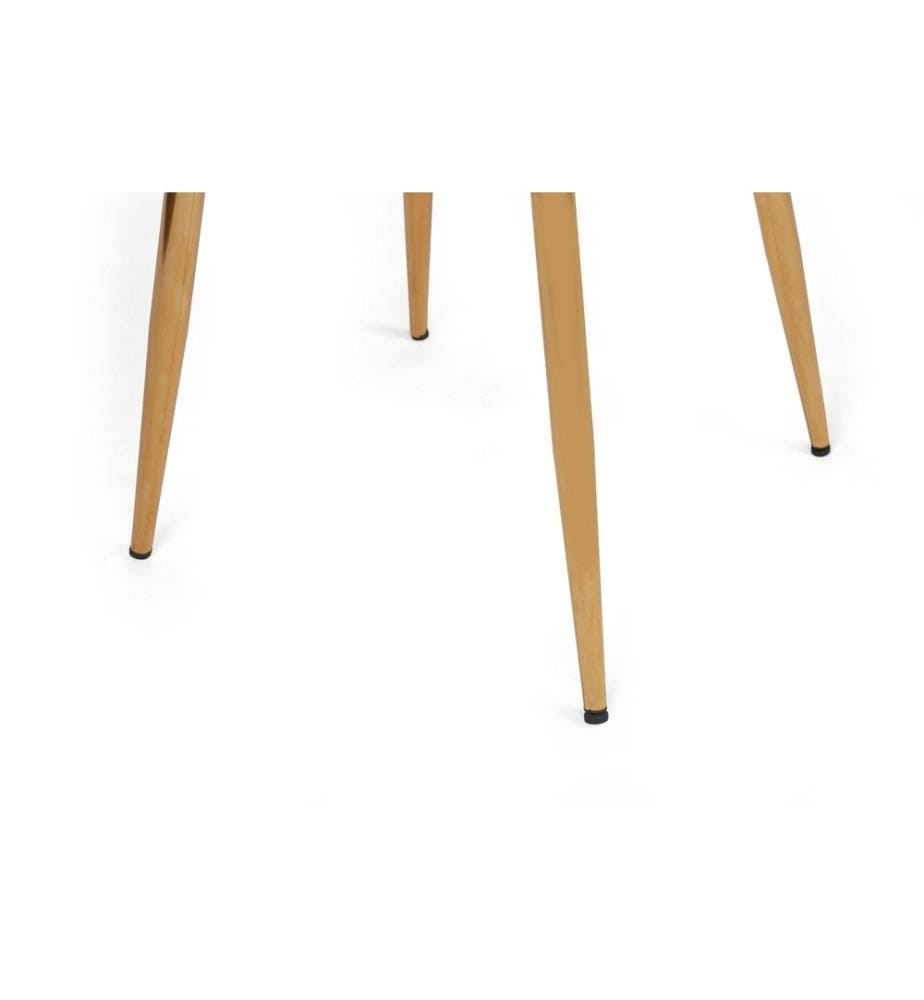 Set di sedie , 2 pezzi, Blu, Oro, Struttura: Metallo, Seduta: Tessuto di velluto - Pannello di particelle rivestito di melamina, Schienale: Metallo