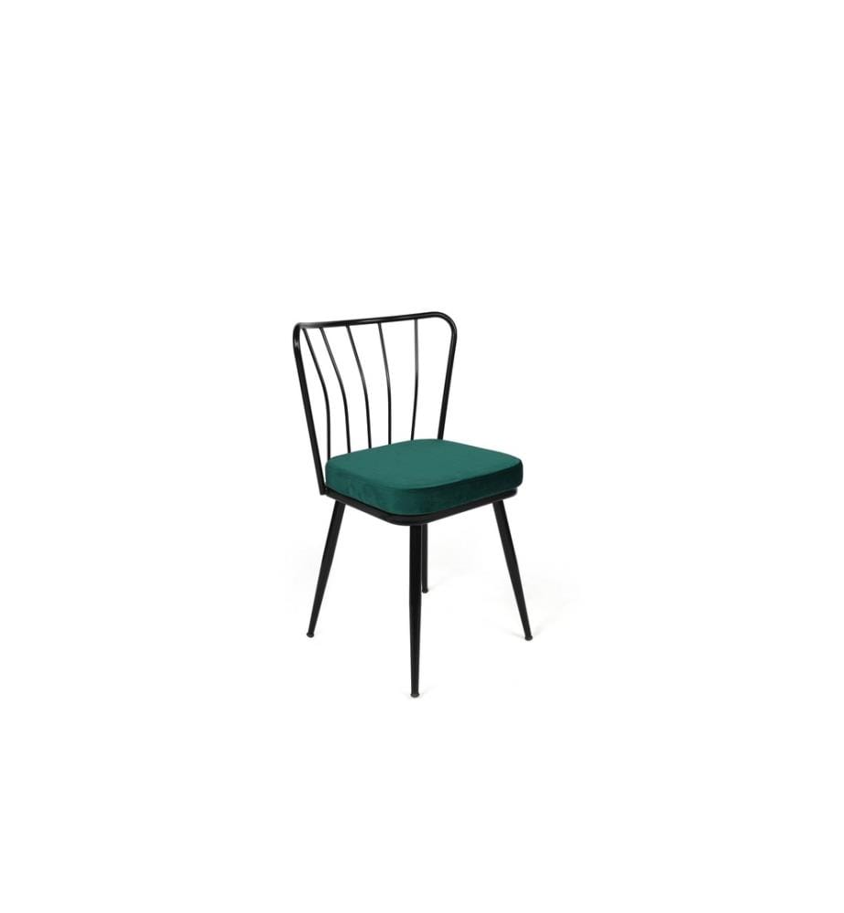 Set di sedie , 2 pezzi, Verde, Nero, Struttura: Metallo, Seduta: Tessuto di velluto - Pannello di particelle rivestito di melamina, Schienale: Metallo