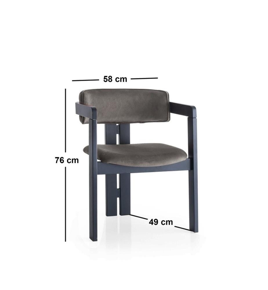 Sedia, Nero , Antracite, Struttura: Legno