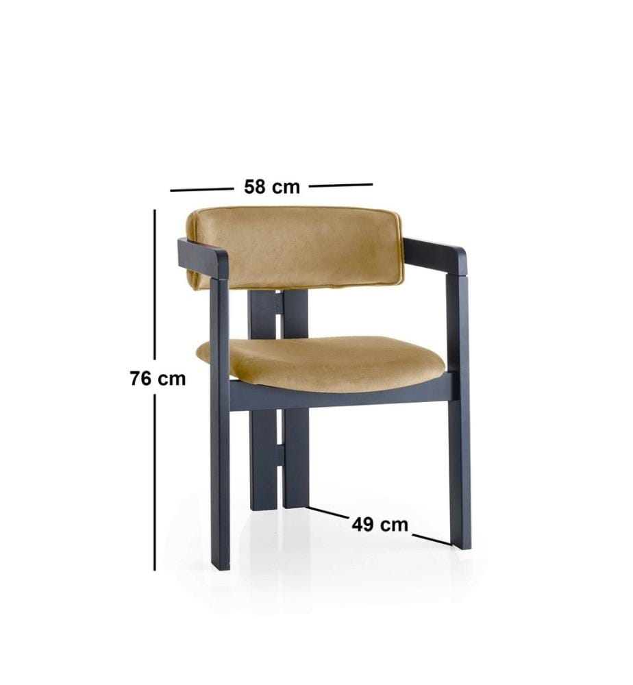 Sedia, Nero, Taupe chiaro, Struttura: Legno