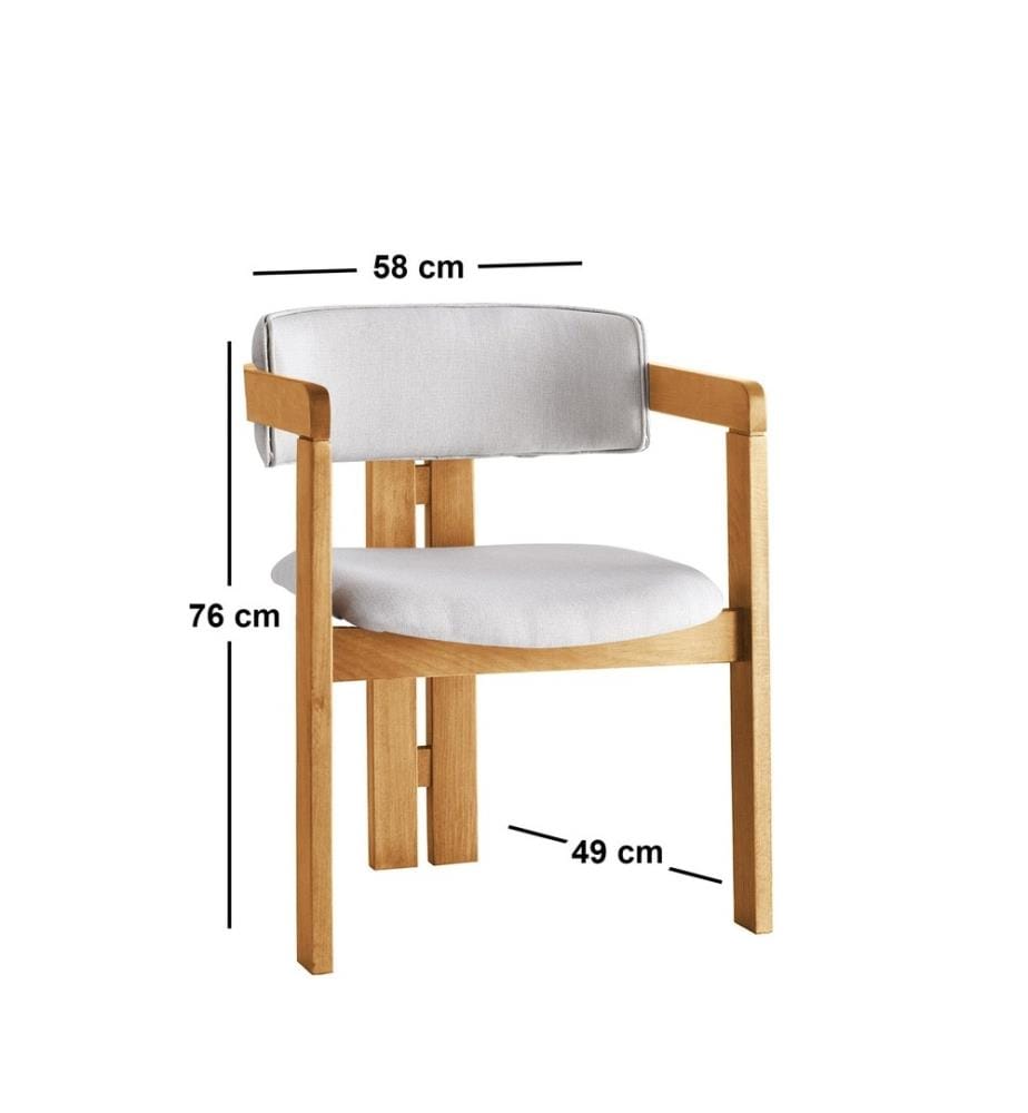 Stuhl, Creme, Eiche, Gestell: Holz