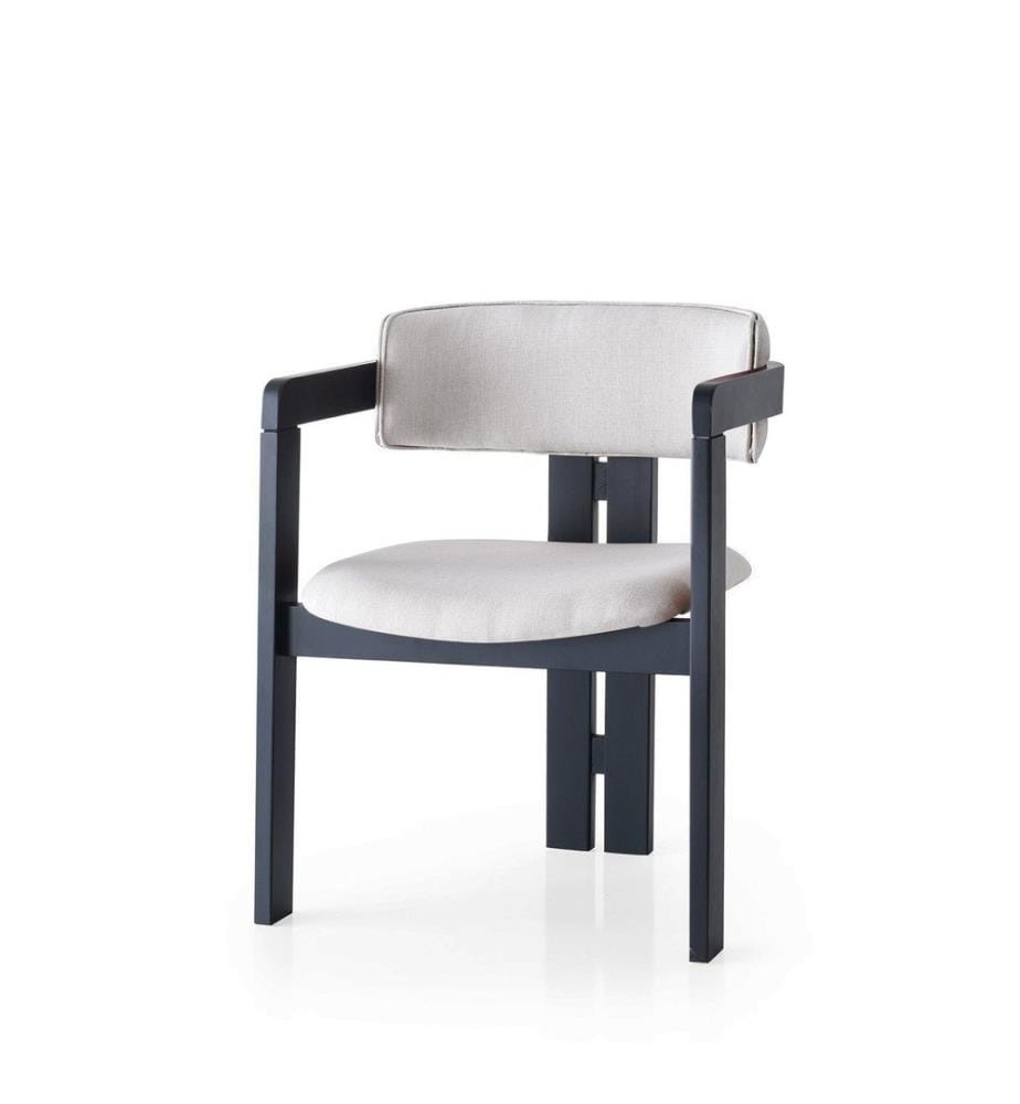 Sedia, Crema, Nero, Struttura: Legno