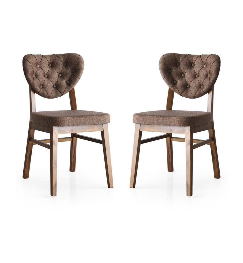 Set di sedie , 2 pezzi, Marrone, Struttura: 100% faggio, sedile: 100% particelle rivestite di melamina