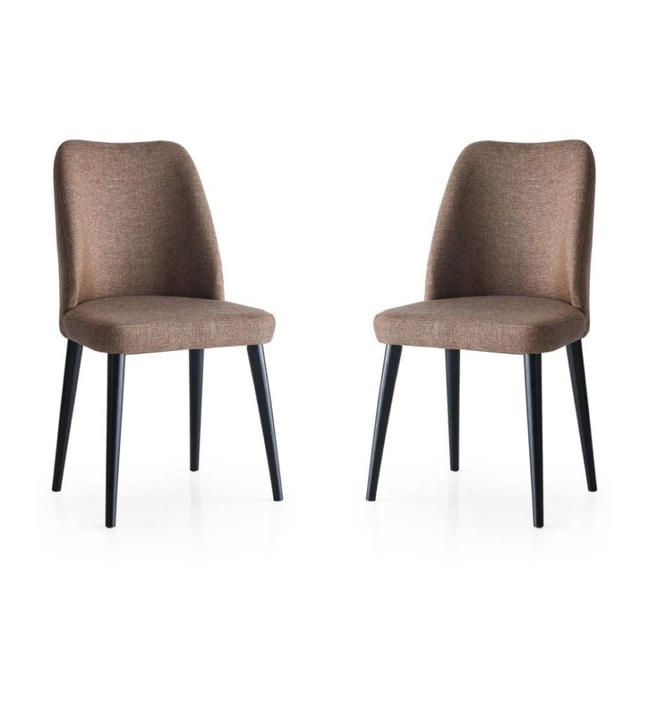 Set di sedie , 2 pezzi, Marrone, Struttura: 100% ferro, sedile: 100% particelle di legno