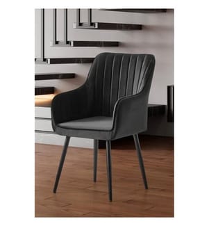Sedia, antracite, nera, 100% MDF, tessuto: 100% poliestere, gambe in metallo