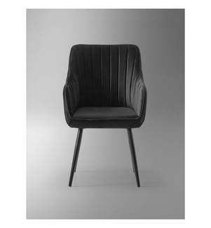 Sedia nera, 100% MDF, tessuto: 100% poliestere, gambe in metallo.