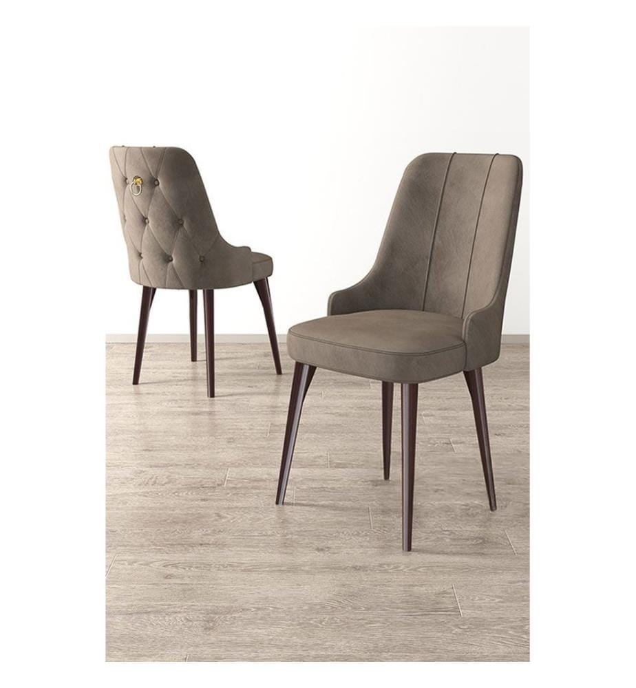 Ensemble de chaises, 2 pièces, cappuccino, marron, structure : 100 % métal, housse : Babyface