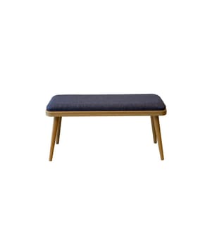 Panca, Rovere, Blu scuro, 100% Truciolato rivestito in melamina, Tessuto: 100% Lino