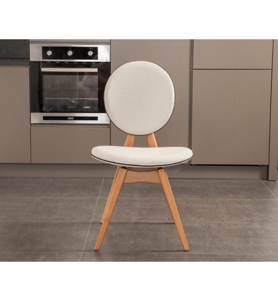 Stuhlset, 2-teilig, Eiche, Beige, Gestell: 100 % Hornbuchenholz