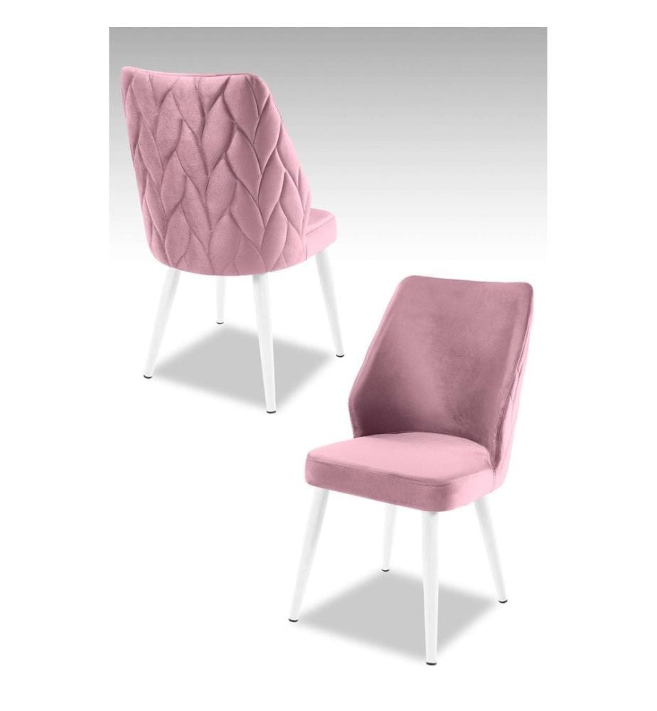 Ensemble de chaises, 4 pièces, lilas, blanc, 100 % panneau de particules revêtu de mélamine, housse : 100 % polyester, pieds en métal