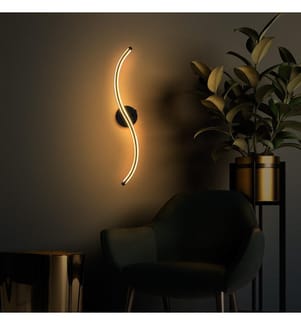 Lampada A Parete, Corpo Nero, Metallo