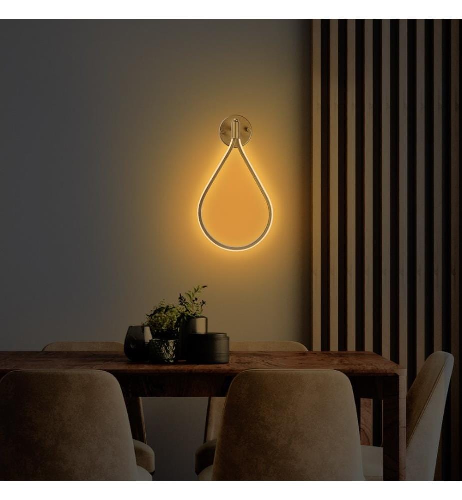 Lampe murale, Gold, corps en métal, socle en métal