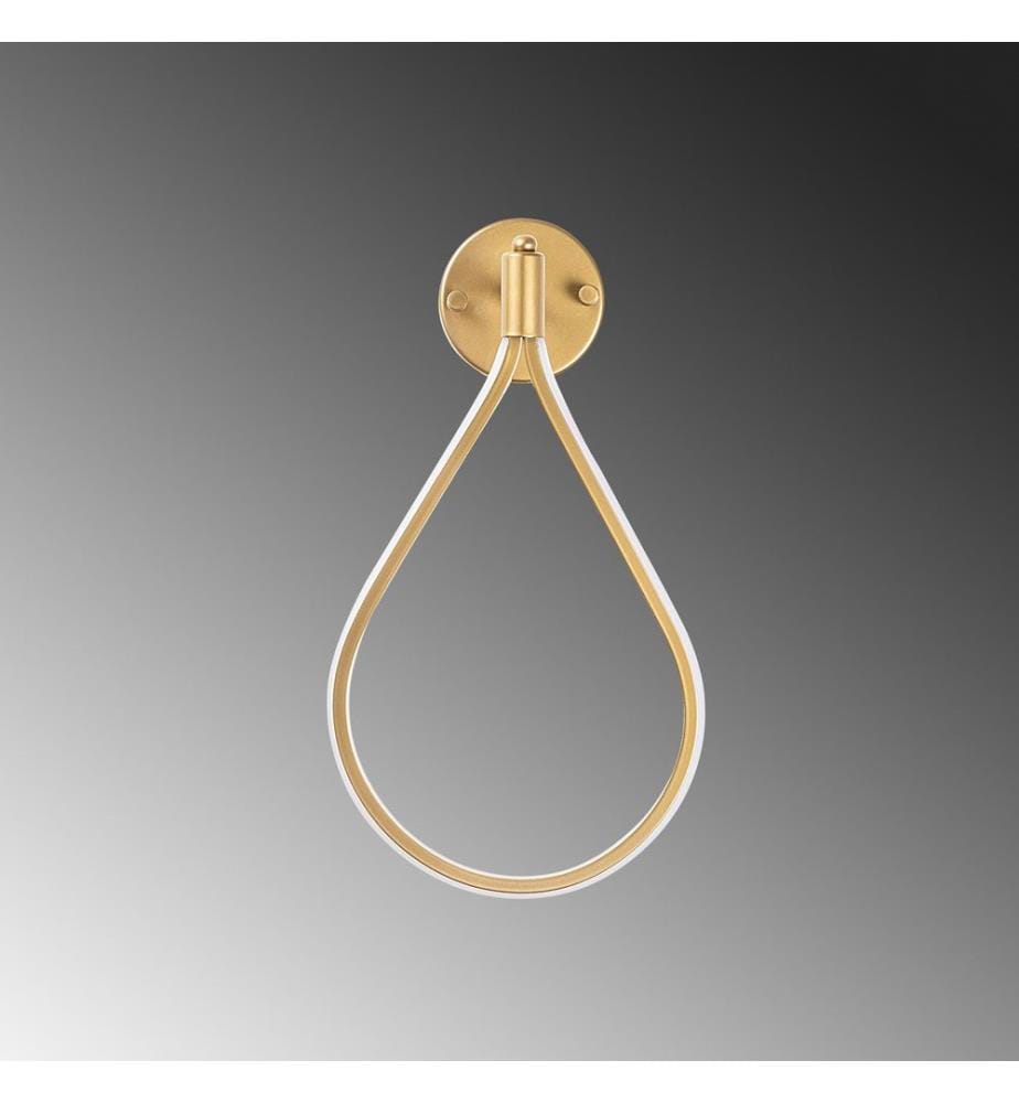 Lampe murale, Gold, corps en métal, socle en métal