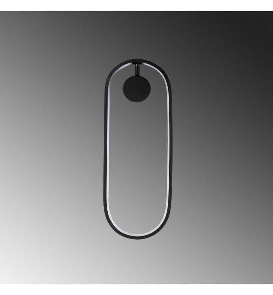 Lampe murale, noire, corps en métal, socle en métal