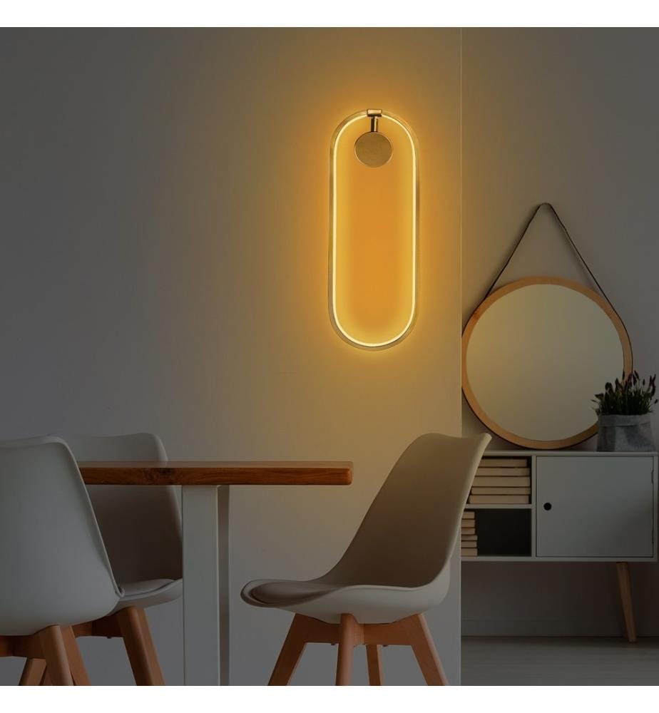 Lampe murale, Gold, corps en métal, socle en métal
