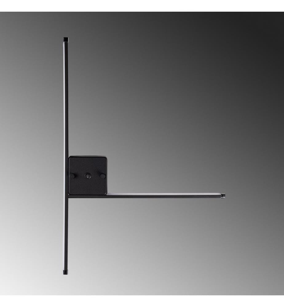 Lampe murale, noire, corps en métal, socle en métal