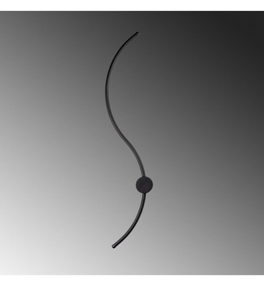 Lampe murale, noire, corps en métal, socle en métal