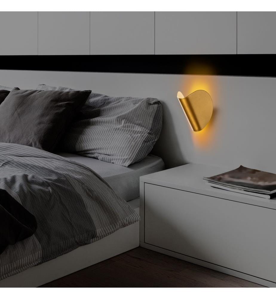 Lampe murale, Gold, corps en métal, socle en métal