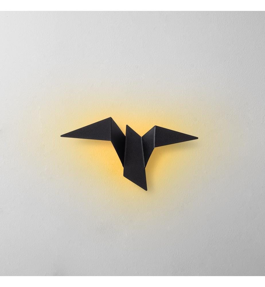 Lampe murale, noire, corps en métal, socle en métal