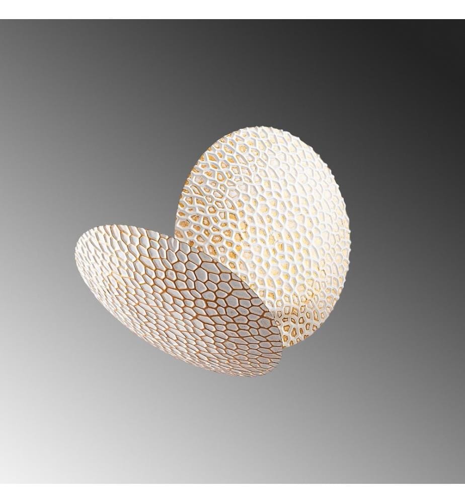 Applique, blanc, or, corps en métal, socle en métal