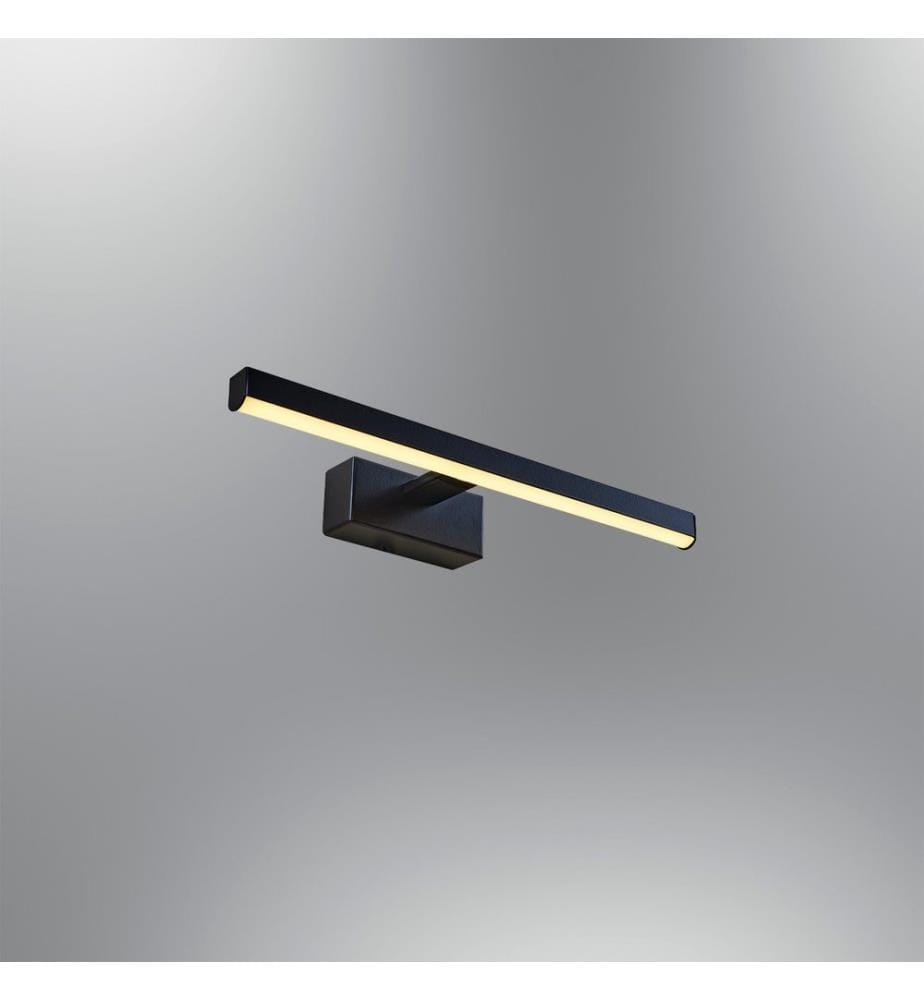 Lampe murale, noire, corps en métal, capuchon en acrylique