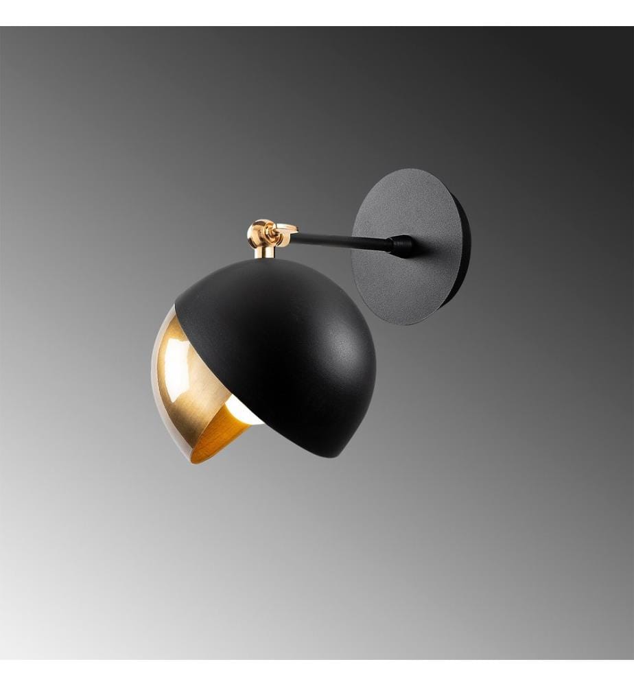 Schwarz,Gold, Wandleuchten, 20 X 26 X 25 cm, Metallkörper
