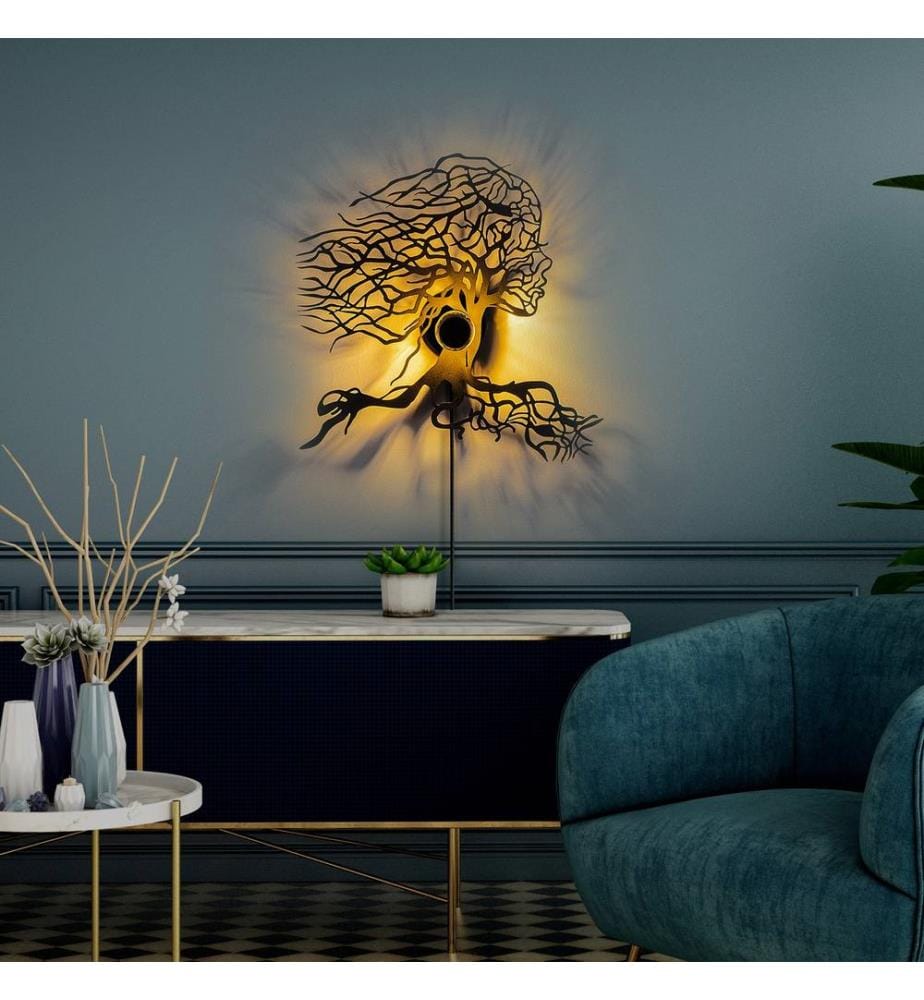 Wandlampe, Schwarz, Metall